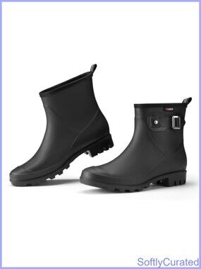 HISEA Waterproof Ankle Rain Boots Rubber Garden Shoes